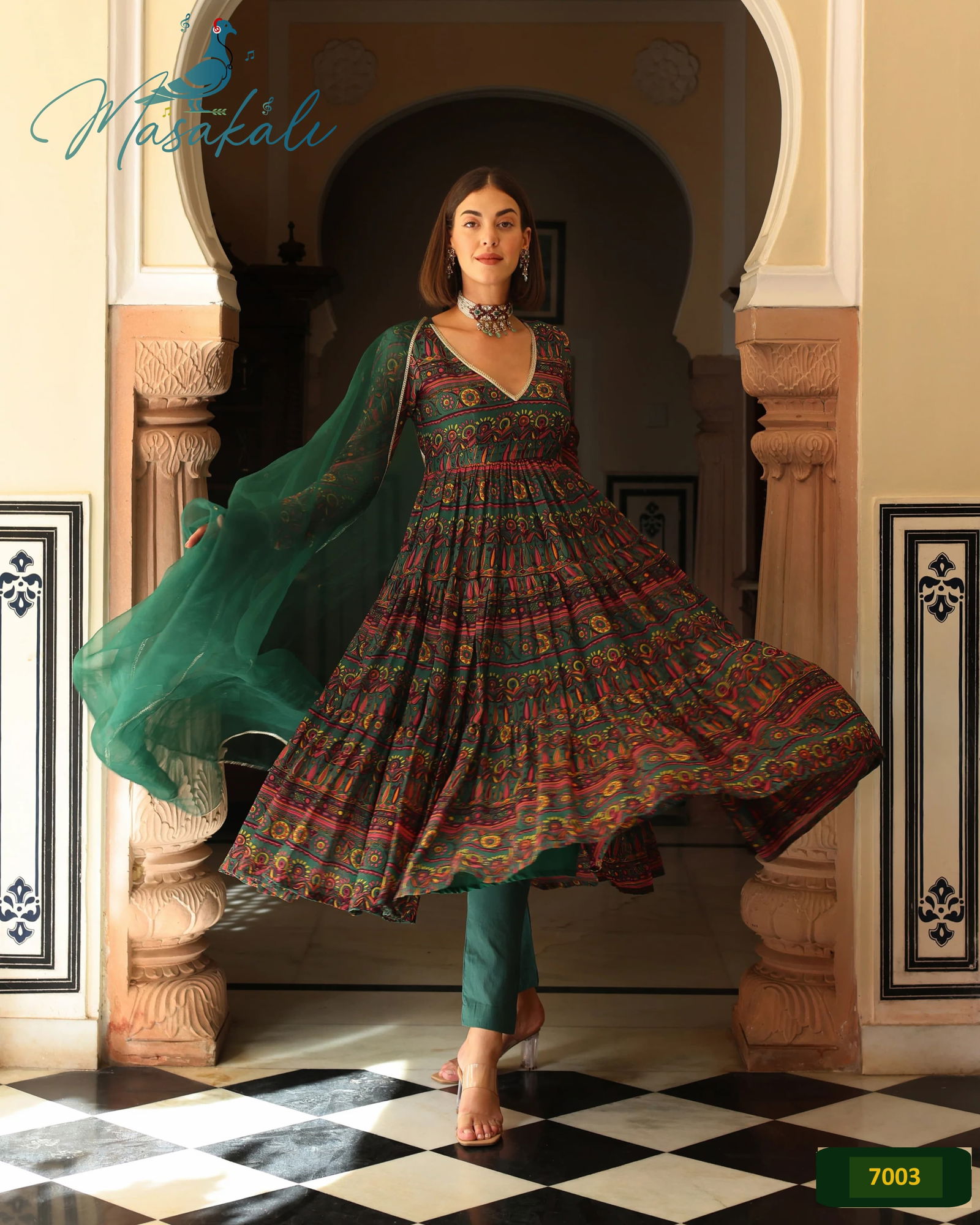 Masakali Vol 07 Masleen Printed Long Anarkali Kurtis With Bottom Dupatta Wholesale Market In Surat